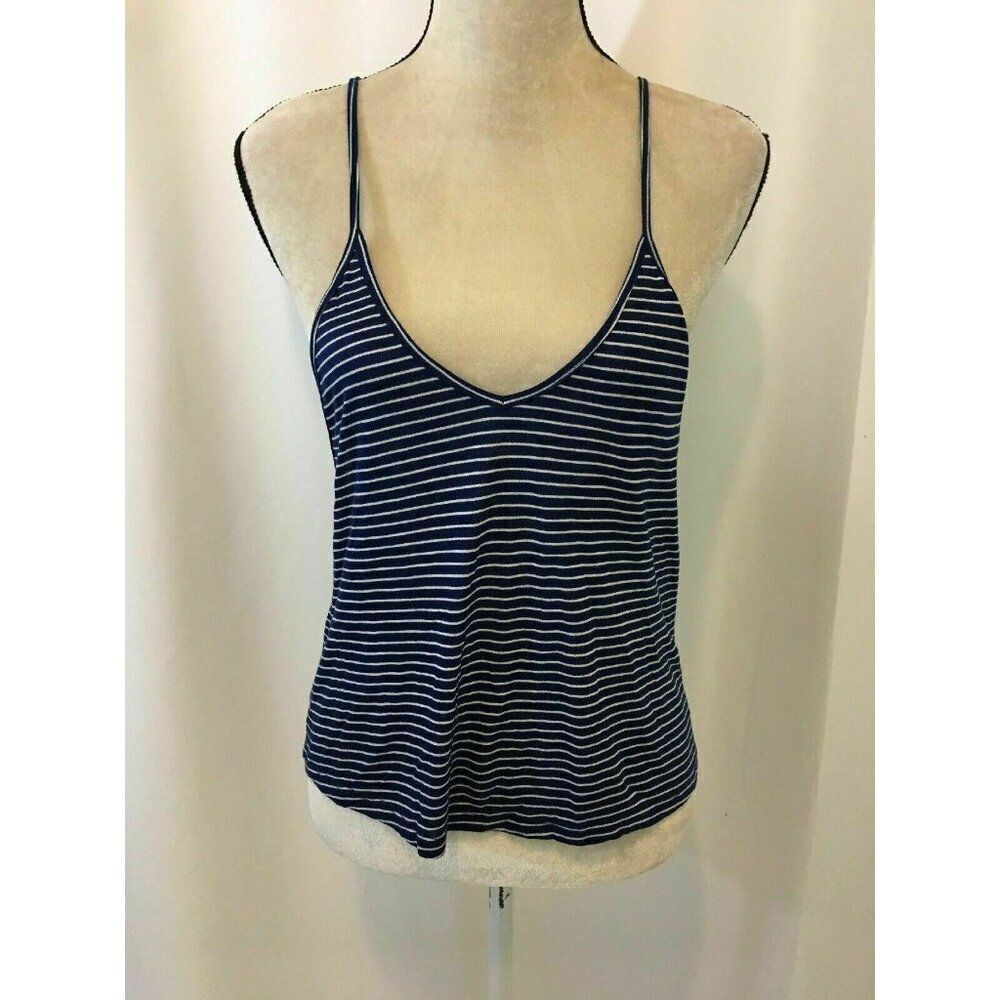 Emma & Sam Anthropologie New W Tag Blue White Striped V Neck Tank Top Cami Xs